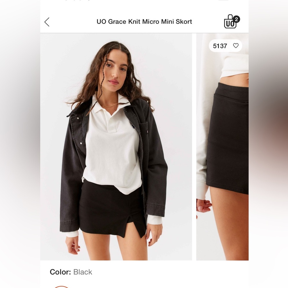 UO Grace Knit Micro Mini Skort NWOT